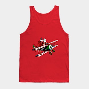 Santa in an Airplane Tank Top